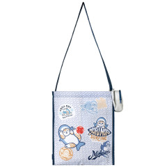Japan Mofusand Eco Bag in Mini Backpack Pouch - Board Shark! White