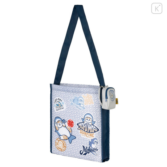 Japan Mofusand Eco Bag in Mini Backpack Pouch - Board Shark! White - 5