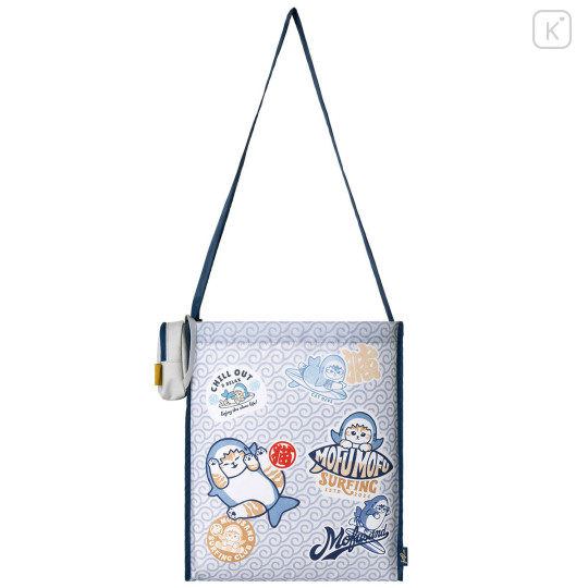 Japan Mofusand Eco Bag in Mini Backpack Pouch - Board Shark! White - 6