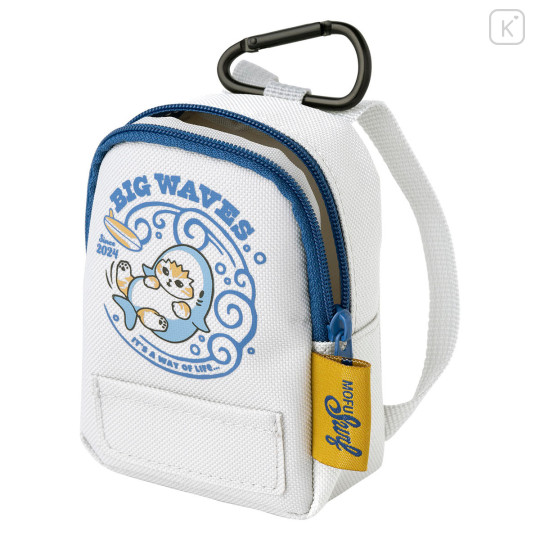 Japan Mofusand Eco Bag in Mini Backpack Pouch - Board Shark! White - 7