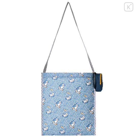 Japan Mofusand Eco Bag in Mini Backpack Pouch - Board Shark! Navy - 1