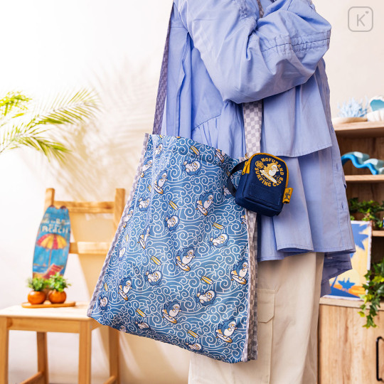Japan Mofusand Eco Bag in Mini Backpack Pouch - Board Shark! Navy - 3