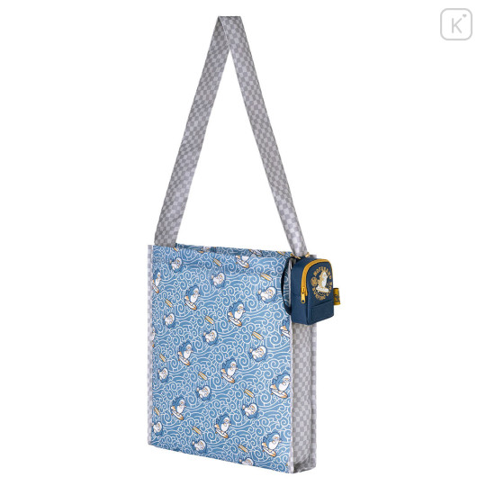 Japan Mofusand Eco Bag in Mini Backpack Pouch - Board Shark! Navy - 5