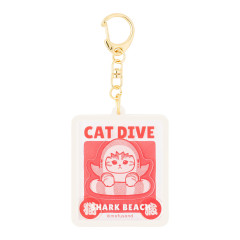 Japan Mofusand Shaka Shaka Acrylic Keychain - Board Shark! Cat Dive