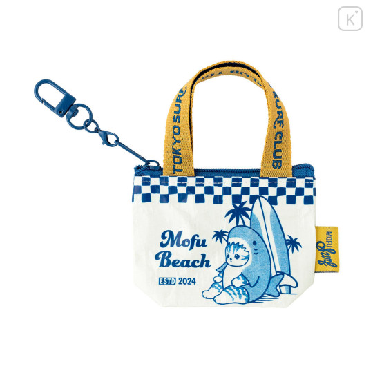 Japan Mofusand Mini Bag Keychain - Board Shark! Shark Cat and Surfboard - 3
