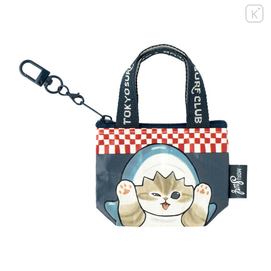 Japan Mofusand Mini Bag Keychain - Board Shark! Shark Cat Cheers! - 1