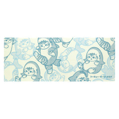 Japan Mofusand Tenugui Towel - Board Shark! All-over Pattern of Shark Cat