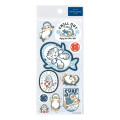 Japan Mofusand Clear Sticker - Board Shark! Blue - 1
