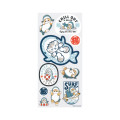 Japan Mofusand Clear Sticker - Board Shark! Blue - 2