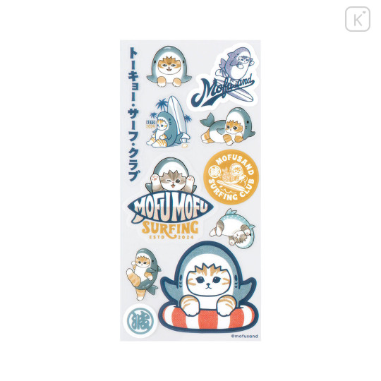 Japan Mofusand Clear Sticker - Board Shark! Gray - 2