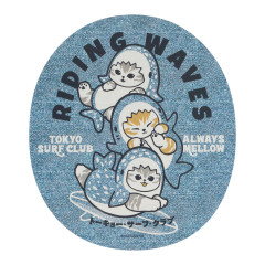 Japan Mofusand Large-size Sticker - Board Shark! Riding Waves