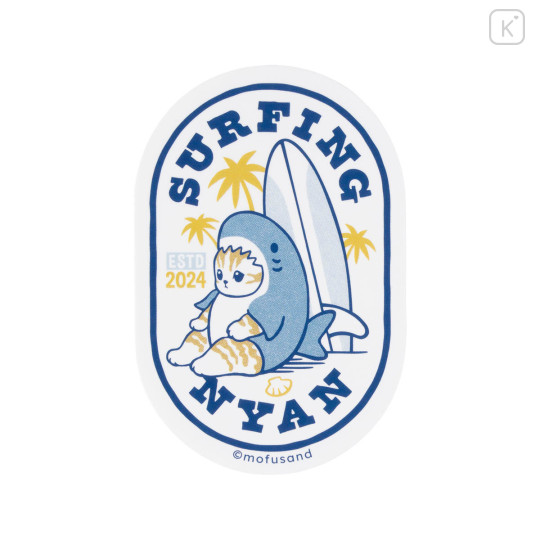 Japan Mofusand Smartphone Sticker - Board Shark! Surfing Nyan - 1