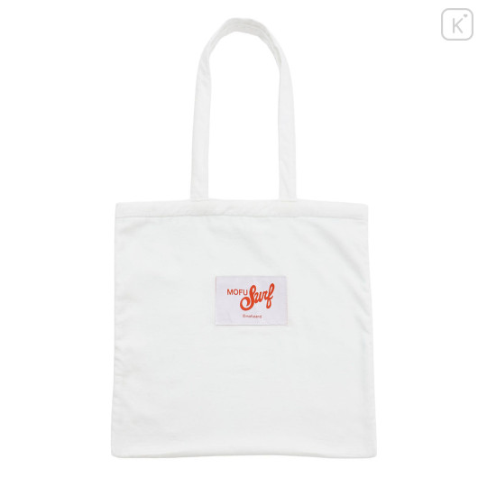 Japan Mofusand Towel Tote Bag - Board Shark! Wave White - 4