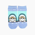 Japan Mofusand Front Ankle Socks - Blue Shark Peeking - 1