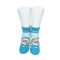 Japan Mofusand Front Ankle Socks - Light Blue Shark Peeking - 2