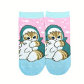 Japan Mofusand Front Ankle Socks - Blue Shark Friends - 1