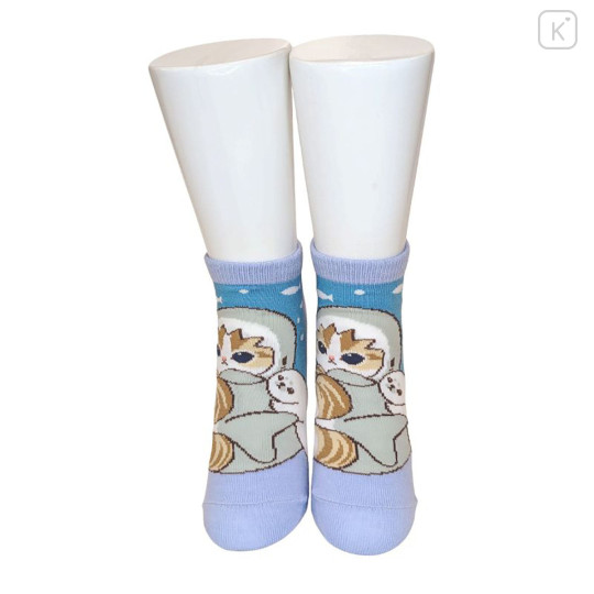 Japan Mofusand Front Ankle Socks - Gray Shark Friends - 2