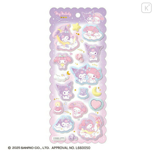 Japan Sanrio Marshmallow Sticker - Kuromi & My Melody - 1