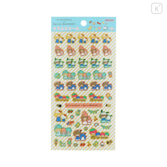 Japan Mizutama × Sanrio Glitter Edge Sticker - Light Blue - 1