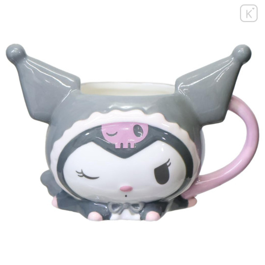 Japan Sanrio Mascot Mug - Kuromi : Black Angel - 1