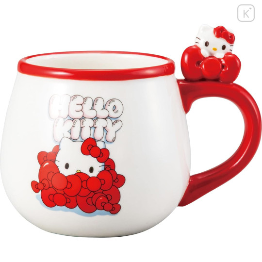 Japan Sanrio Mascot Mug - Hello Kitty : Ribbon - 1