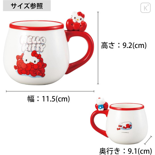 Japan Sanrio Mascot Mug - Hello Kitty : Ribbon - 3