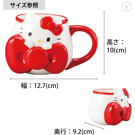 Japan Sanrio Edgy Mug - Hello Kitty : Ribbon - 4