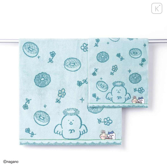 Japan Chiikawa Bath Towel - Chiikawa & Usagi : Let's Eat Donuts Blue - 2