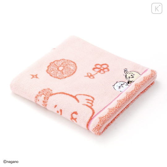 Japan Chiikawa Bath Towel - Chiikawa & Usagi : Let's Eat Donuts Pink - 1