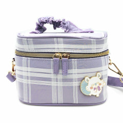 Japan Chiikawa Vanity Pouch Crossbody Shoulder Bag - Momonga : Ribbon Gingham