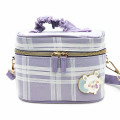 Japan Chiikawa Vanity Pouch Crossbody Shoulder Bag - Momonga : Ribbon Gingham - 1