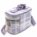 Japan Chiikawa Vanity Pouch Crossbody Shoulder Bag - Momonga : Ribbon Gingham - 2