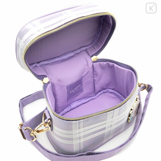 Japan Chiikawa Vanity Pouch Crossbody Shoulder Bag - Momonga : Ribbon Gingham - 3