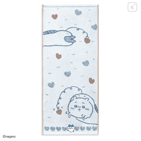 Japan Chiikawa Face Towel - Chiikawa & Hachiware : Chocolate Blue - 1