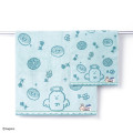 Japan Chiikawa Face Towel - Hachiware & Usagi : Let's Eat Donuts Blue - 3