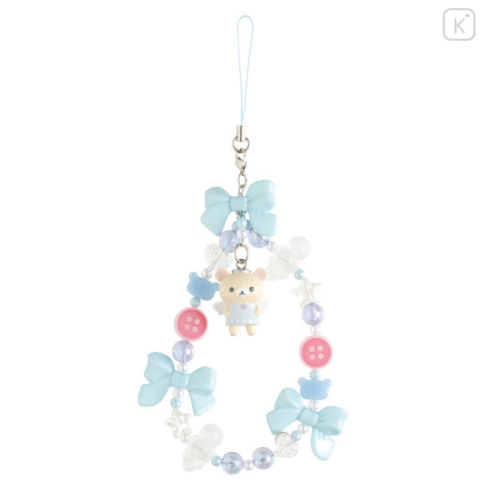 Japan San-X Original Bead Strap with Mascot - Korilakkuma : Lots of Korilakkuma Angel Blue - 1