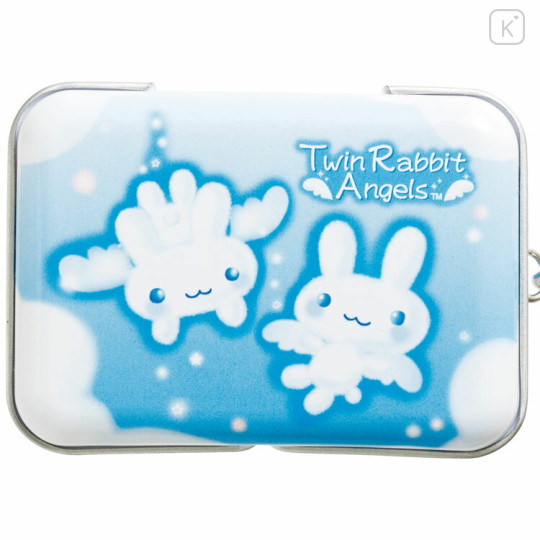 Japan San-X Original Mini Accessory Case Keychain - Twin Rabbit Angels : Tin Can - 2