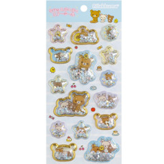 Japan San-X Original Sparkling Puffy Air Sticker - Rilakkuma : Blue