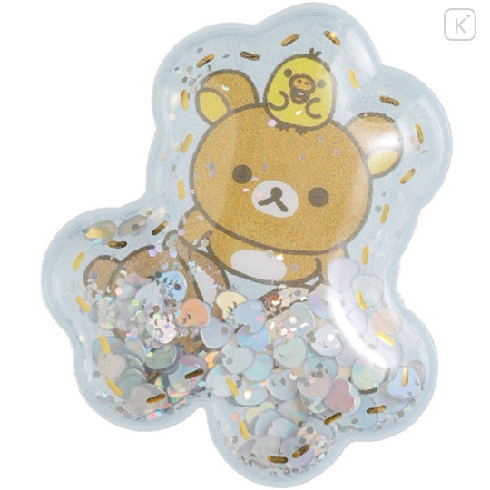 Japan San-X Original Sparkling Puffy Air Sticker - Rilakkuma : Blue - 2