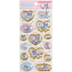 Japan San-X Original Sparkling Puffy Air Sticker - Cheer Cheer Lambs