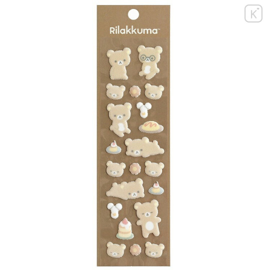 Japan San-X Original Puffy Sticker - Rilakkuma : Fluffy Flocked - 1