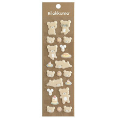 Japan San-X Original Puffy Sticker - Rilakkuma : Fluffy Flocked