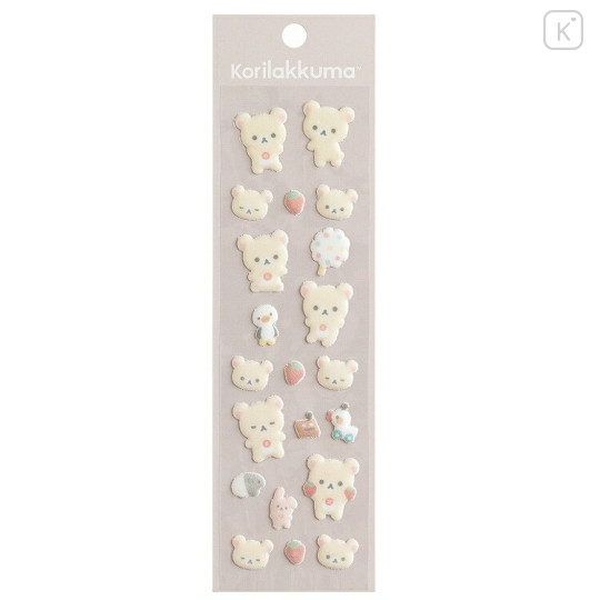 Japan San-X Puffy Sticker - Korilakkuma : Fluffy Flocked - 1