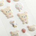 Japan San-X Puffy Sticker - Korilakkuma : Fluffy Flocked - 2
