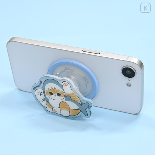 Japan Mofusand Pocopoco Smartphone Grip with MagSafe - Shark Nyan Cat Seal - 2