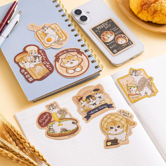 Japan Mofusand Smartphone Sticker - Mofumofu Bakery Cat Press Bread - 2
