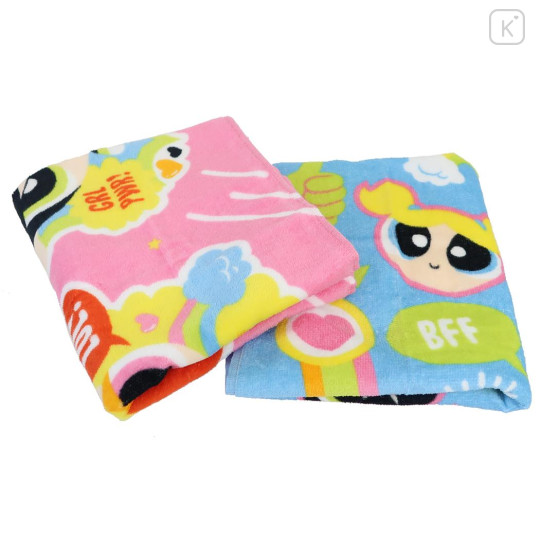 Japan The Powerpuff Girls Shirred Face Towel Set - Pink Blue - 3