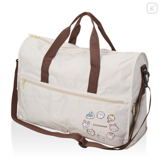 Japan Chiikawa Foldable Boston Bag (M) - Beige Circle - 1
