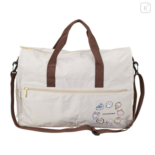 Japan Chiikawa Foldable Boston Bag (L) - Beige Circle - 2