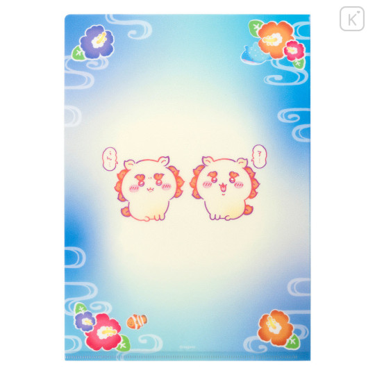 Japan Chiikawa A4 Hologram Clear File - Shisa Souvenir Shop Hibiscus Everyone - 5